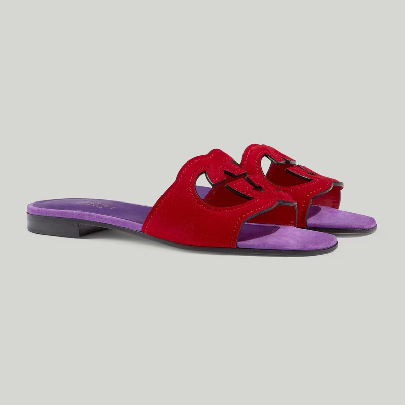 WOMEN'S INTERLOCKING G CUT-OUT SLIDE SANDAL